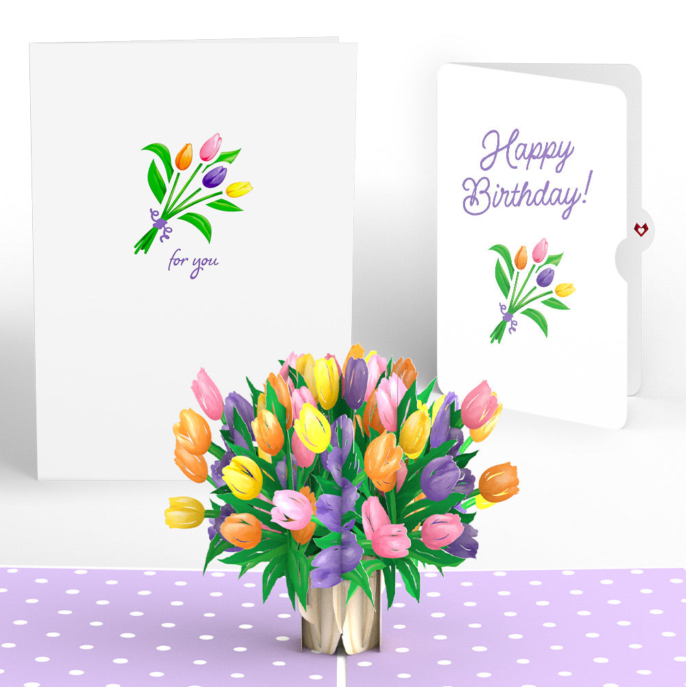 Tulips Birthday Pop-Up Card and Spring Tulips Sentiment Set