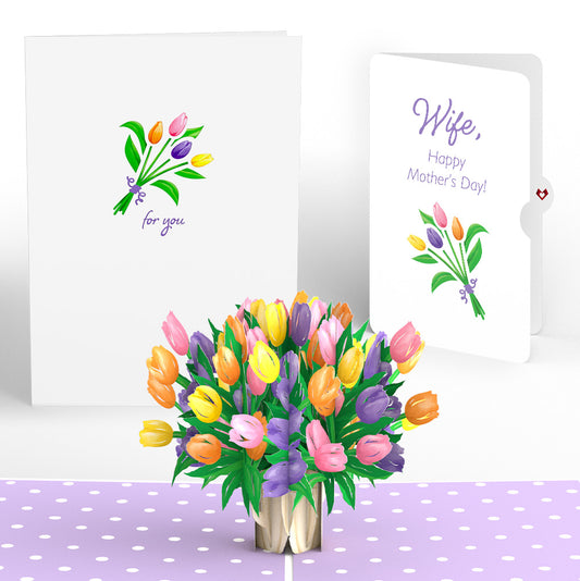 Tulips Mother’s Day Pop-Up Card and Sentiment Set for Wife