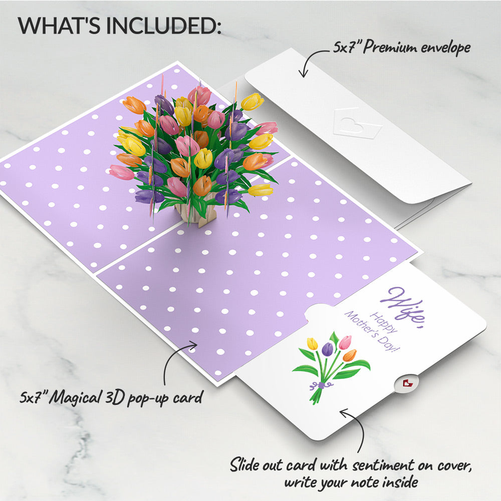 Tulips Mother’s Day Pop-Up Card and Sentiment Set for Wife