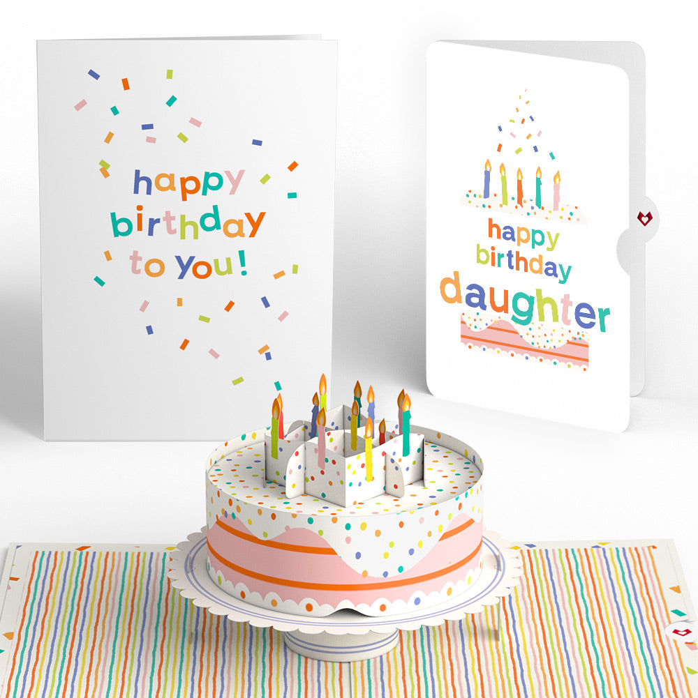 Happy Birthday to You! Confetti Cake Pop-Up Card and Sentiment Set for Daughter