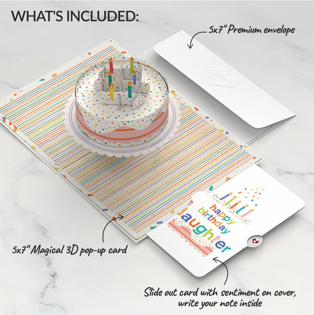 Happy Birthday to You! Confetti Cake Pop-Up Card and Sentiment Set for Daughter