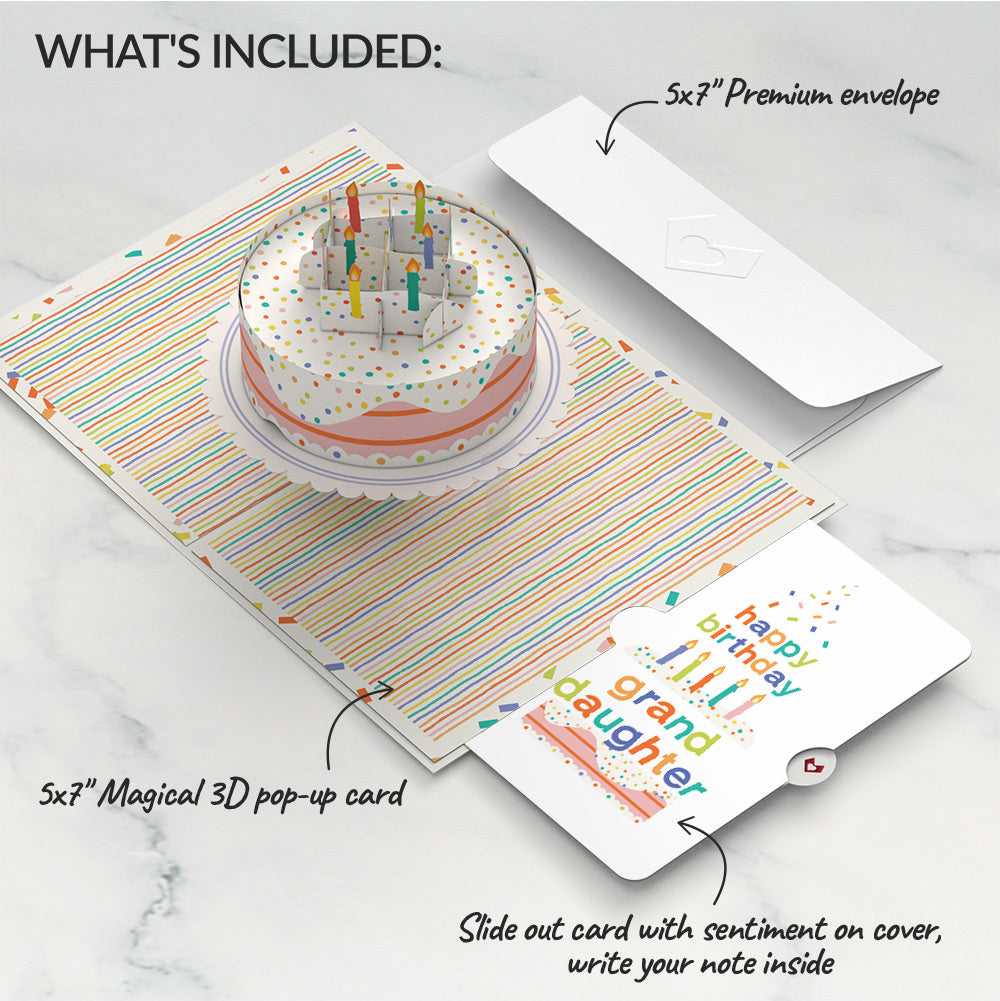 Happy Birthday to You! Confetti Cake Pop-Up Card and Sentiment Set for Granddaughter