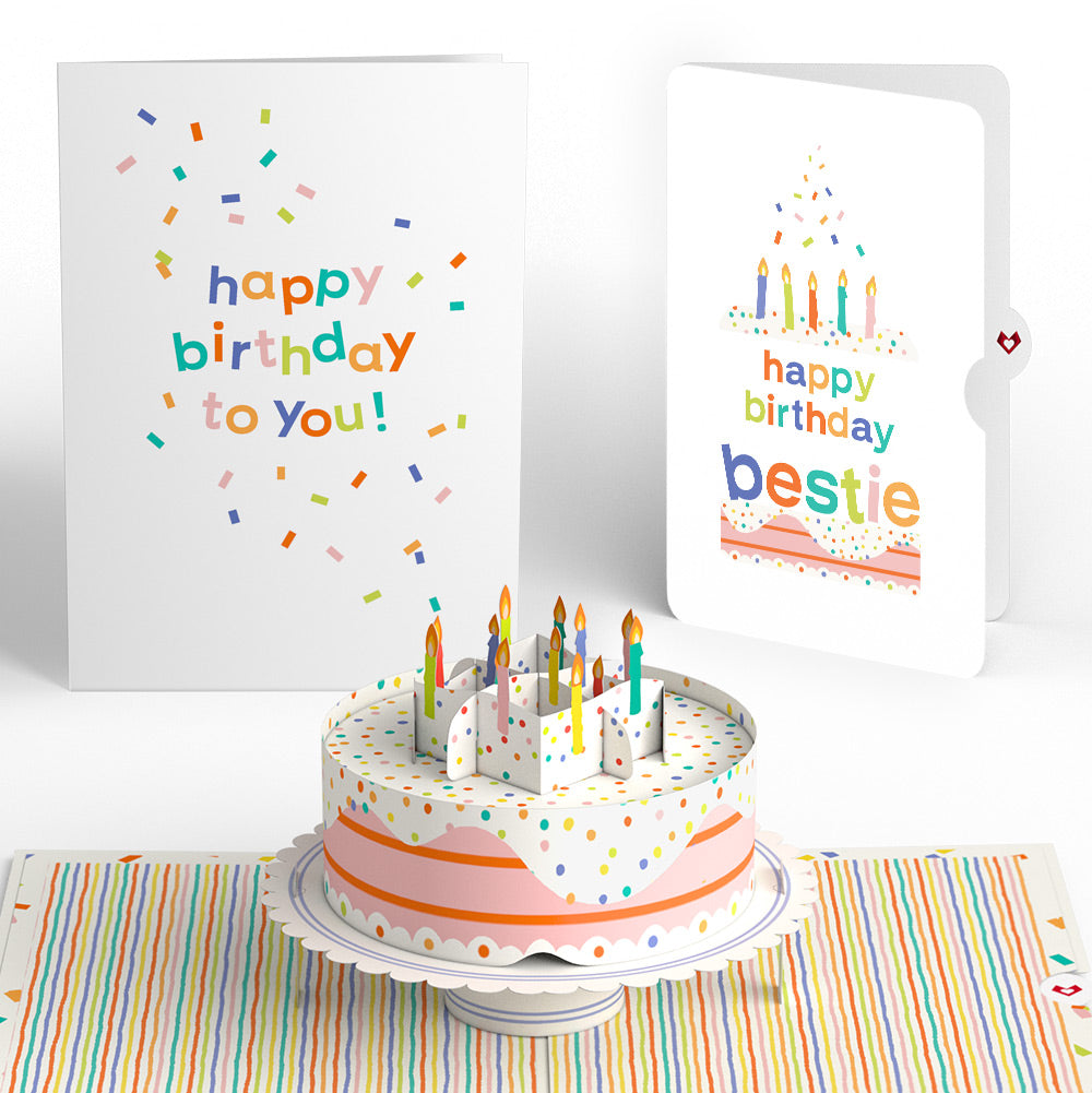 Happy Birthday to You! Confetti Cake Pop-Up Card and Sentiment Set for Best Friend