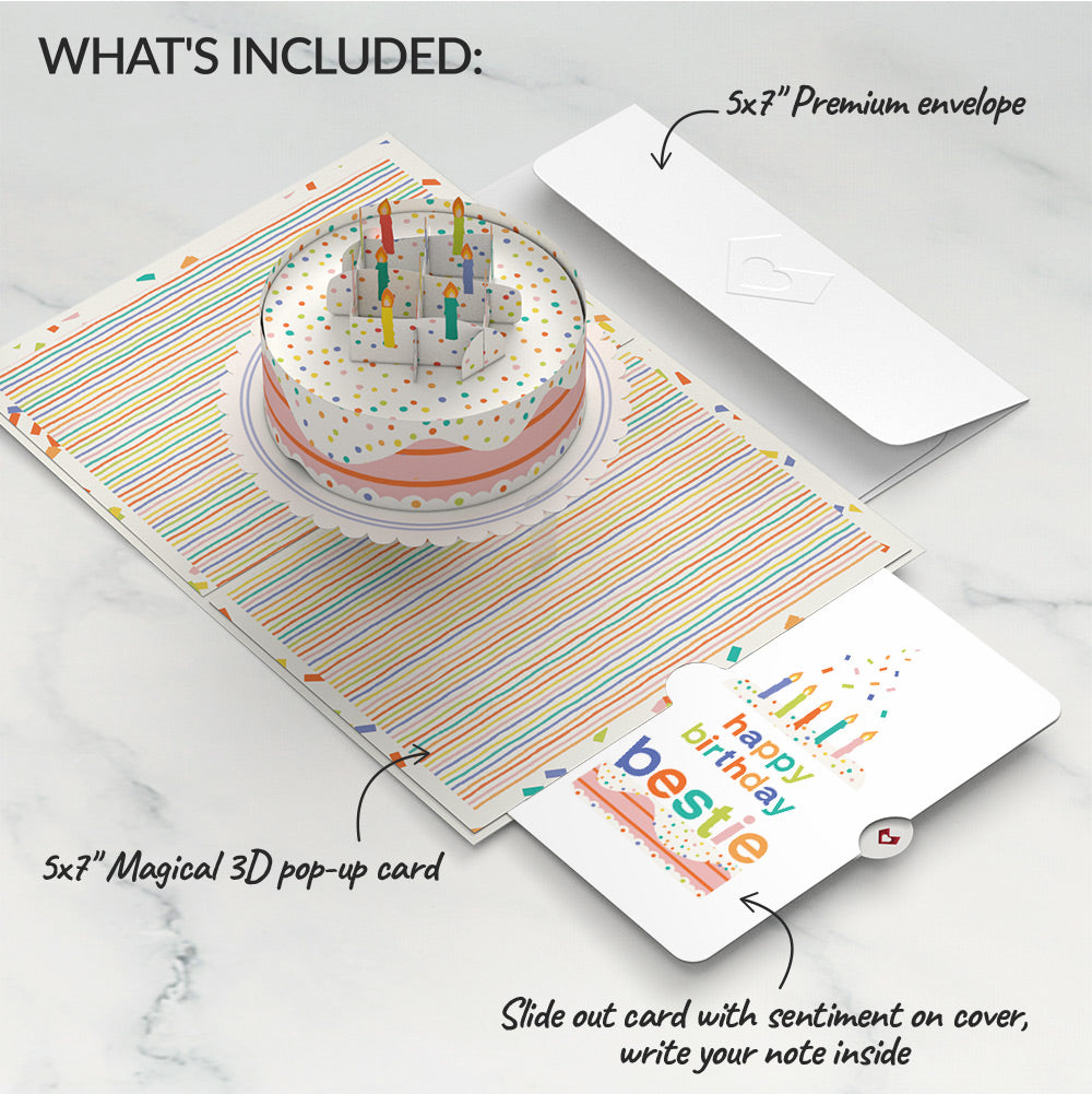 Happy Birthday to You! Confetti Cake Pop-Up Card and Sentiment Set for Best Friend