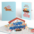 Happy Birthday Dogs Pop-Up Card and Sentiment Set for Best Friend