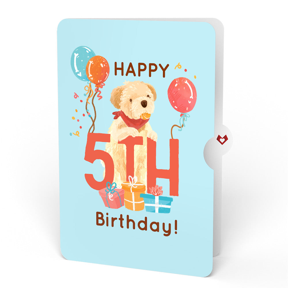 Happy 5th Birthday Dogs Pop-Up Card and Sentiment Set