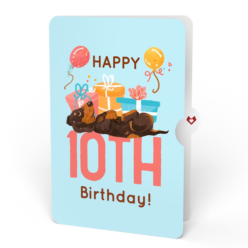 Happy 10th Birthday Dogs Pop-Up Card and Sentiment Set