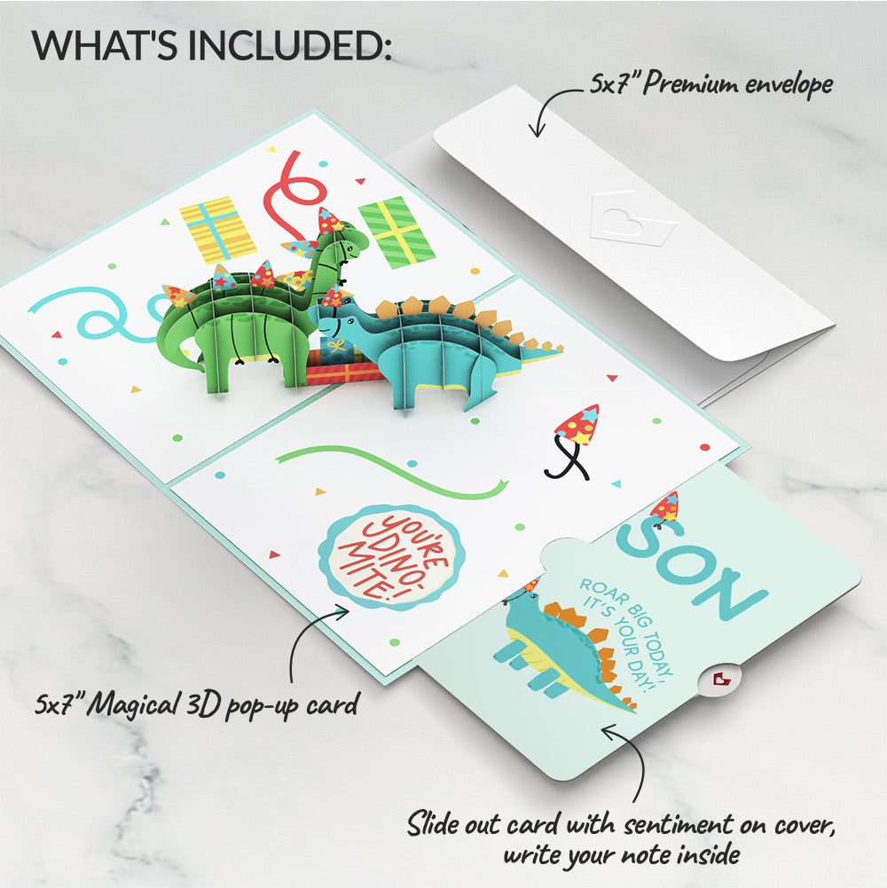 Birthday Dinosaurs Pop-Up Card and Sentiment Set for Son