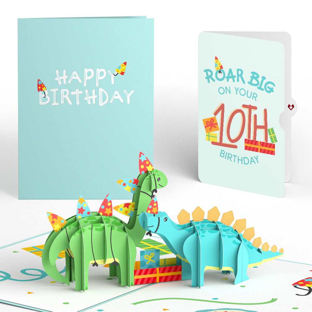 10th Birthday Dinosaurs Pop-Up Card and Sentiment Set