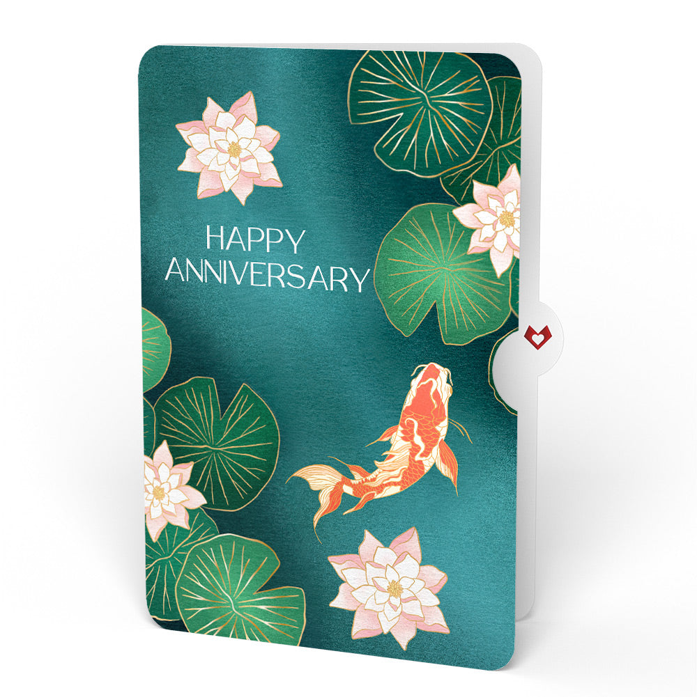 Koi Fish and Lotus Pond Anniversary Pop-Up Card and Sentiment Set