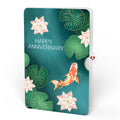Koi Fish and Lotus Pond Anniversary Pop-Up Card and Sentiment Set