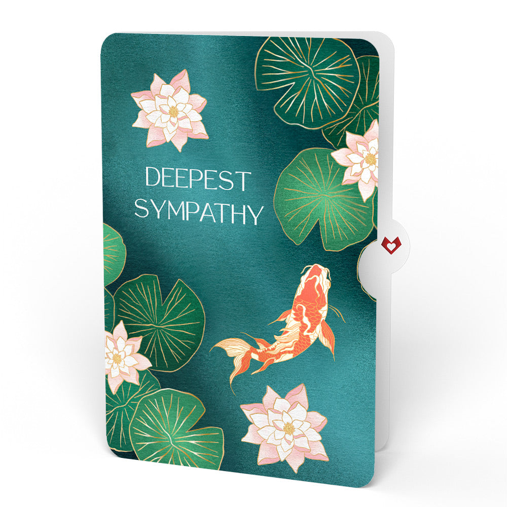 Koi Fish and Lotus Pond Sympathy Pop-Up Card and Sentiment Set
