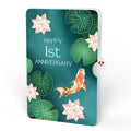 Koi Fish and Lotus Pond 1st Anniversary Pop-Up Card and Sentiment Set