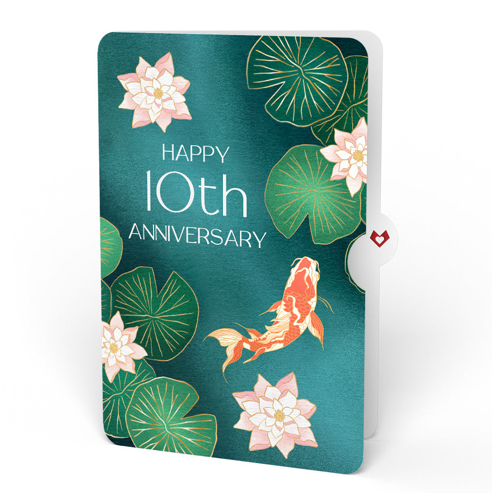 Koi Fish and Lotus Pond 10th Anniversary Pop-Up Card and Sentiment Set