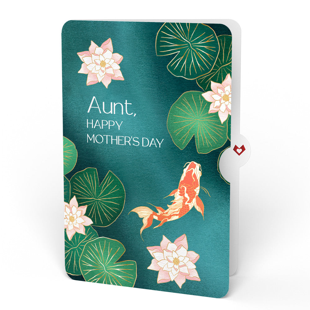 Koi Fish and Lotus Pond Mother’s Day Pop-Up Card and Sentiment Set for Aunt