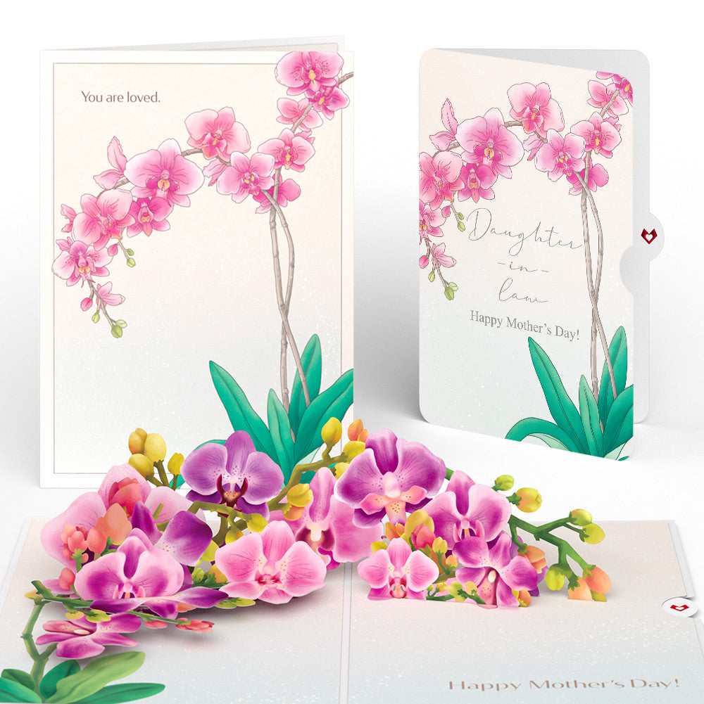 Mother’s Day Orchid Pop-Up Card and Sentiment Set for Daughter-in-law