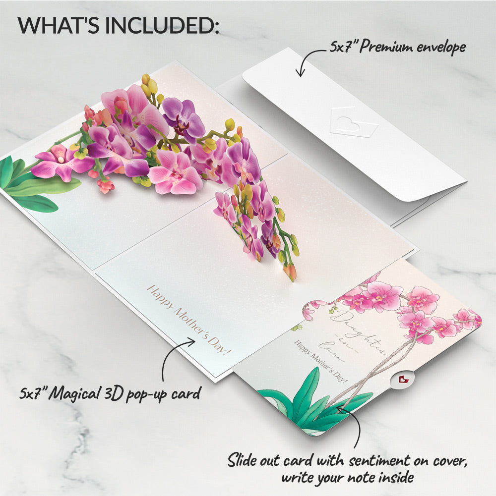 Mother’s Day Orchid Pop-Up Card and Sentiment Set for Daughter-in-law