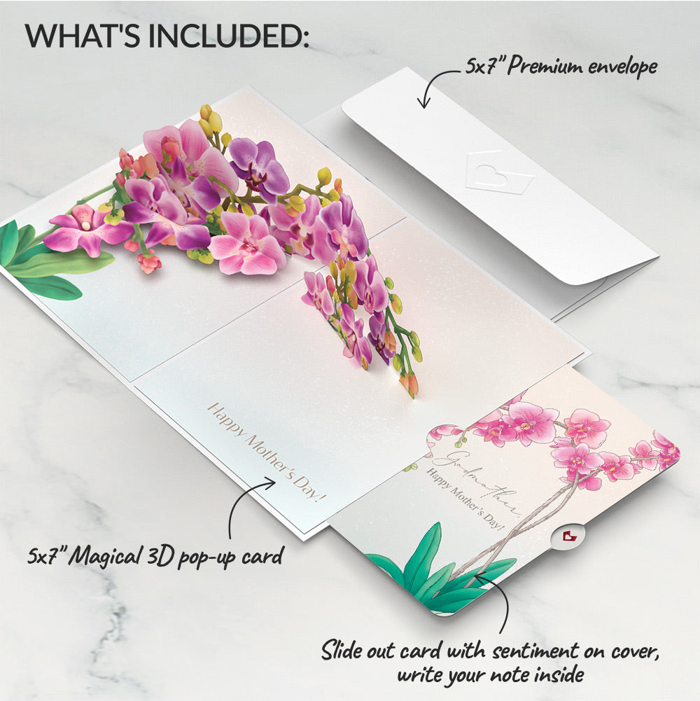 Mother’s Day Orchid Pop-Up Card and Sentiment Set for Godmother