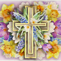 The Lord Bless You Floral Cross Easter Pop-Up Card and Wildflower Cross Grace He Is Risen Sentiment Set