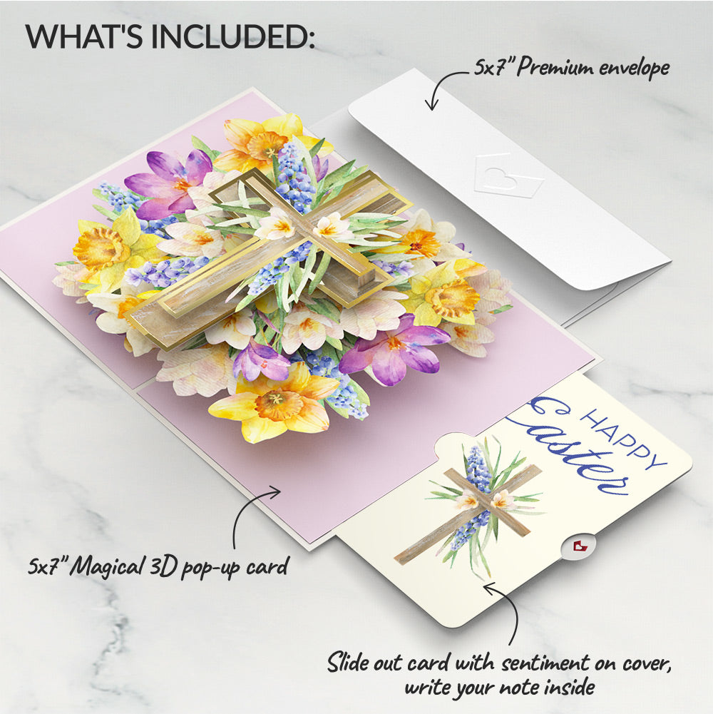 The Lord Bless You Floral Cross Easter Pop-Up Card and Wildflower Cross Grace Sentiment Set