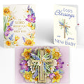 The Lord Bless You Floral Cross New Baby Pop-Up Card and Sentiment Set for Parents