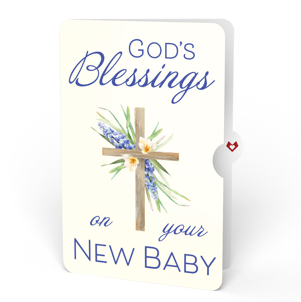 The Lord Bless You Floral Cross New Baby Pop-Up Card and Sentiment Set for Parents
