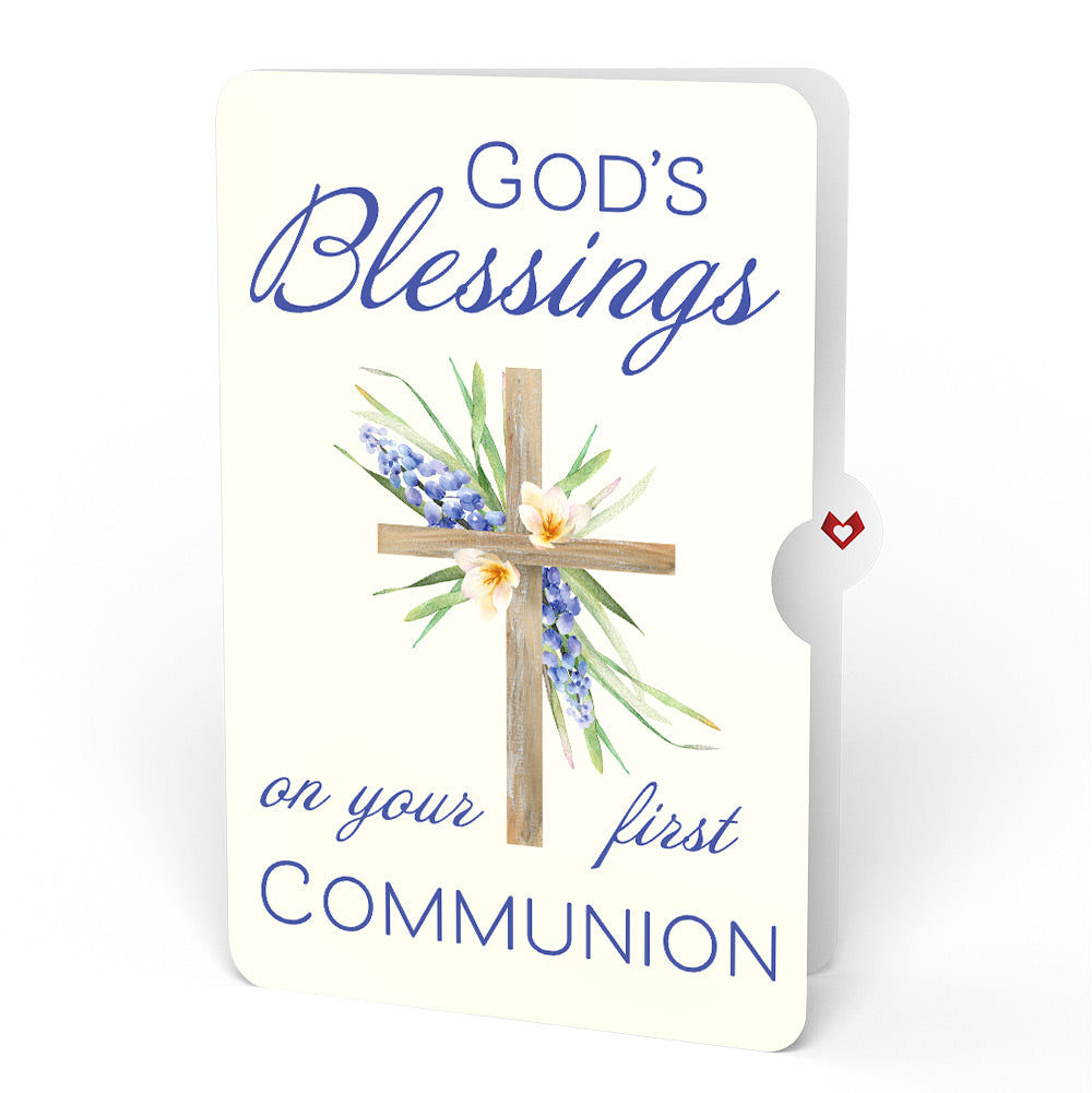 The Lord Bless You Floral Cross First Communion Pop-Up Card and Sentiment Set