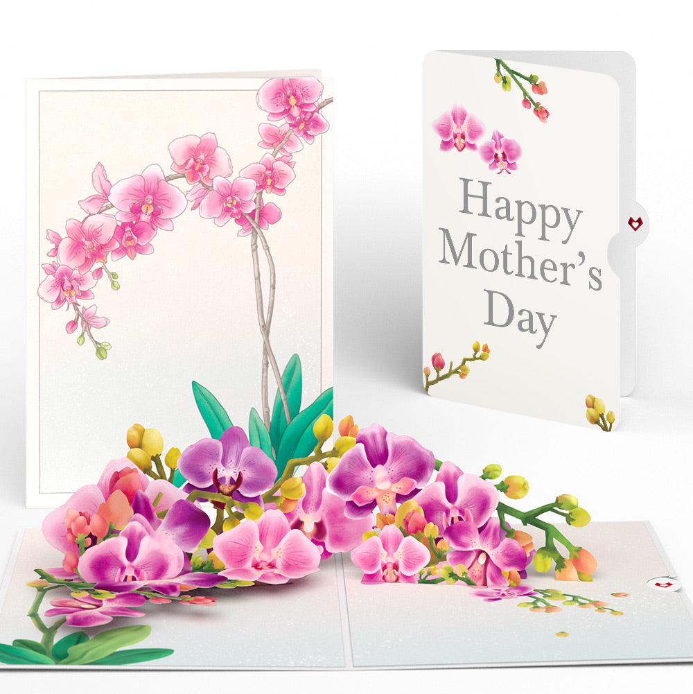 Watercolor Orchid Mother’s Day Pop-Up Card and Sentiment Set for Mom