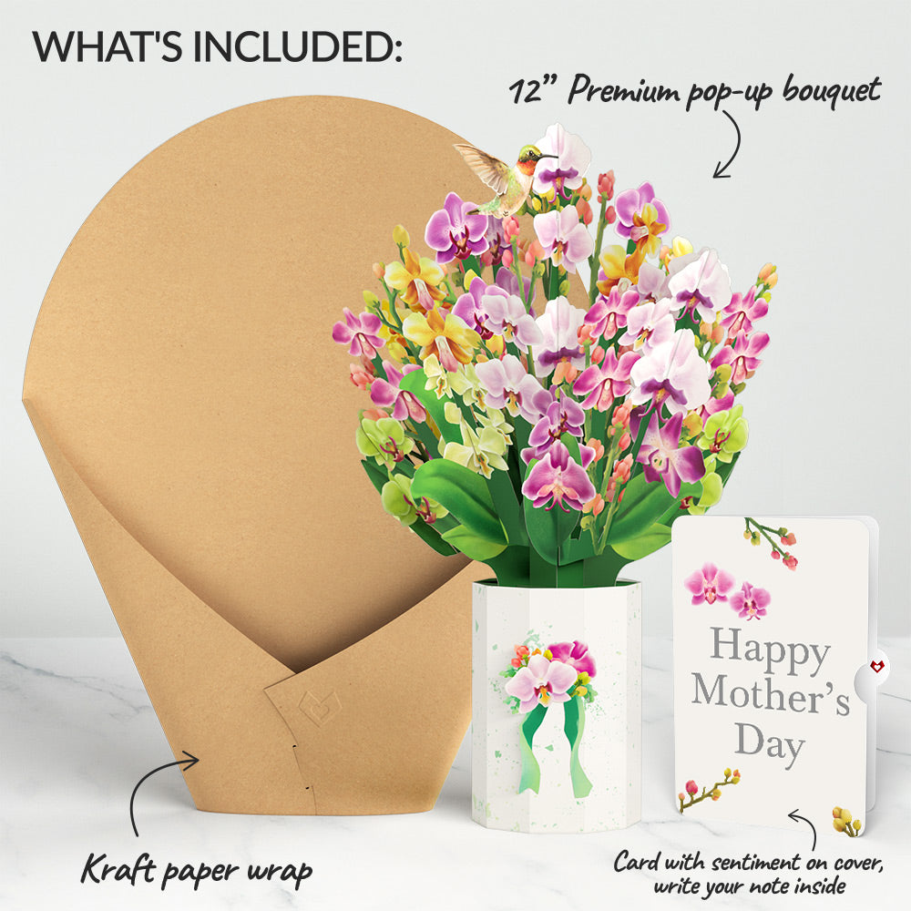 Orchid Mother’s Day Bouquet and Sentiment Set for Mom