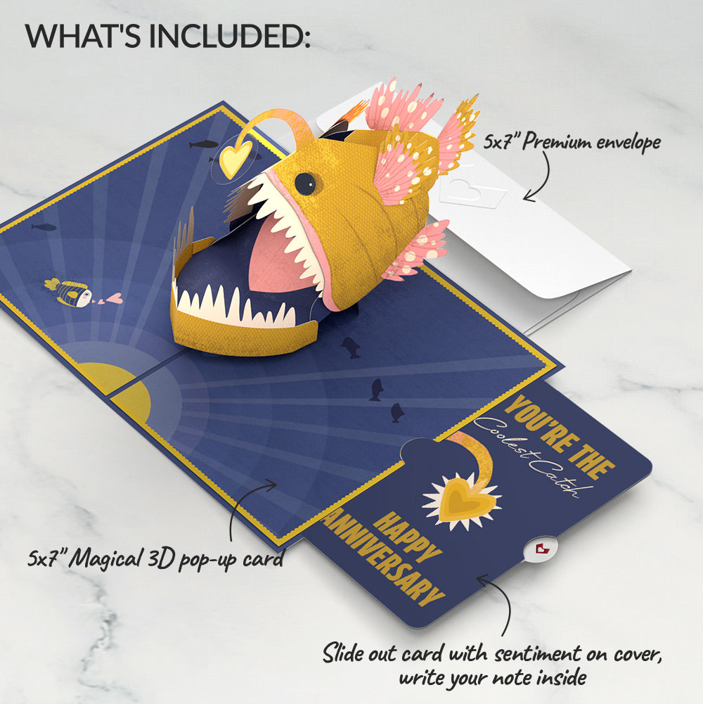 You Are My Sunshine Anglerfish Anniversary Pop-Up Card and Angler Glow Coolest Catch  Sentiment Set
