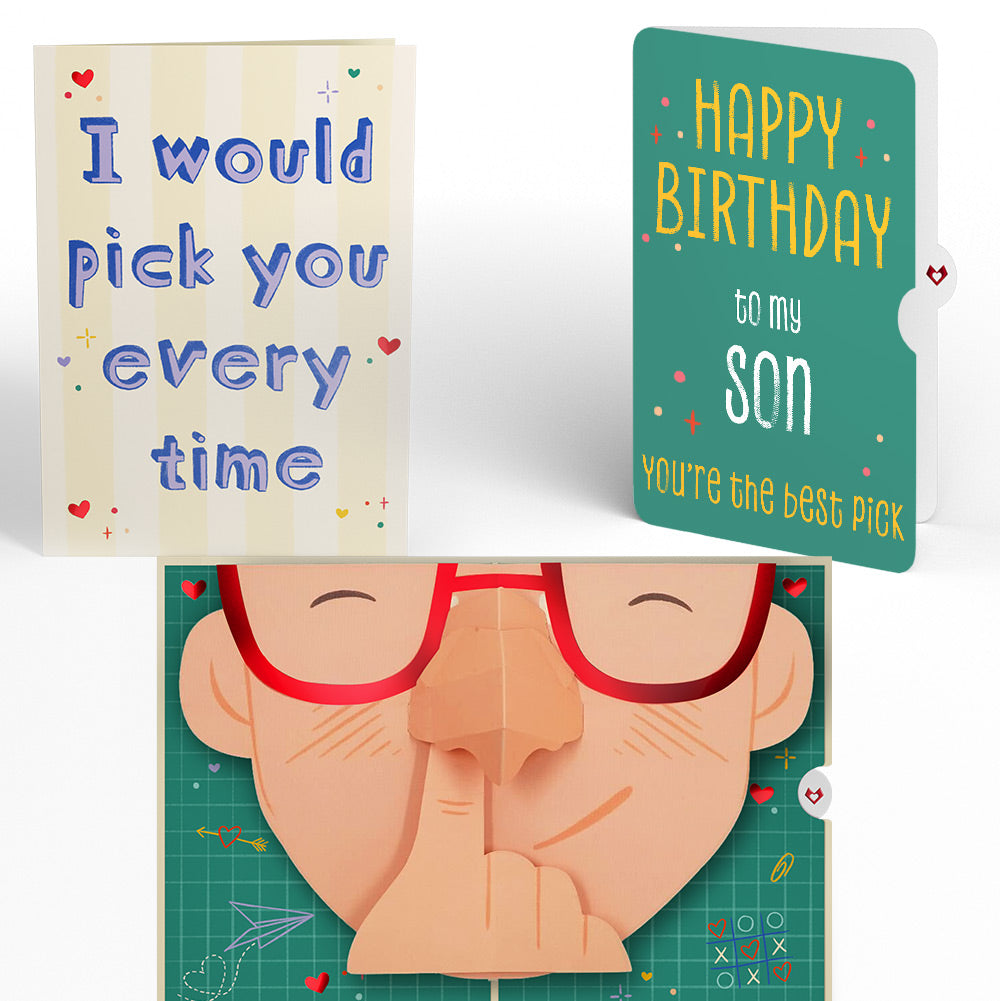 Pick You Every Time Birthday Pop-Up Card and Sentiment Set for Son