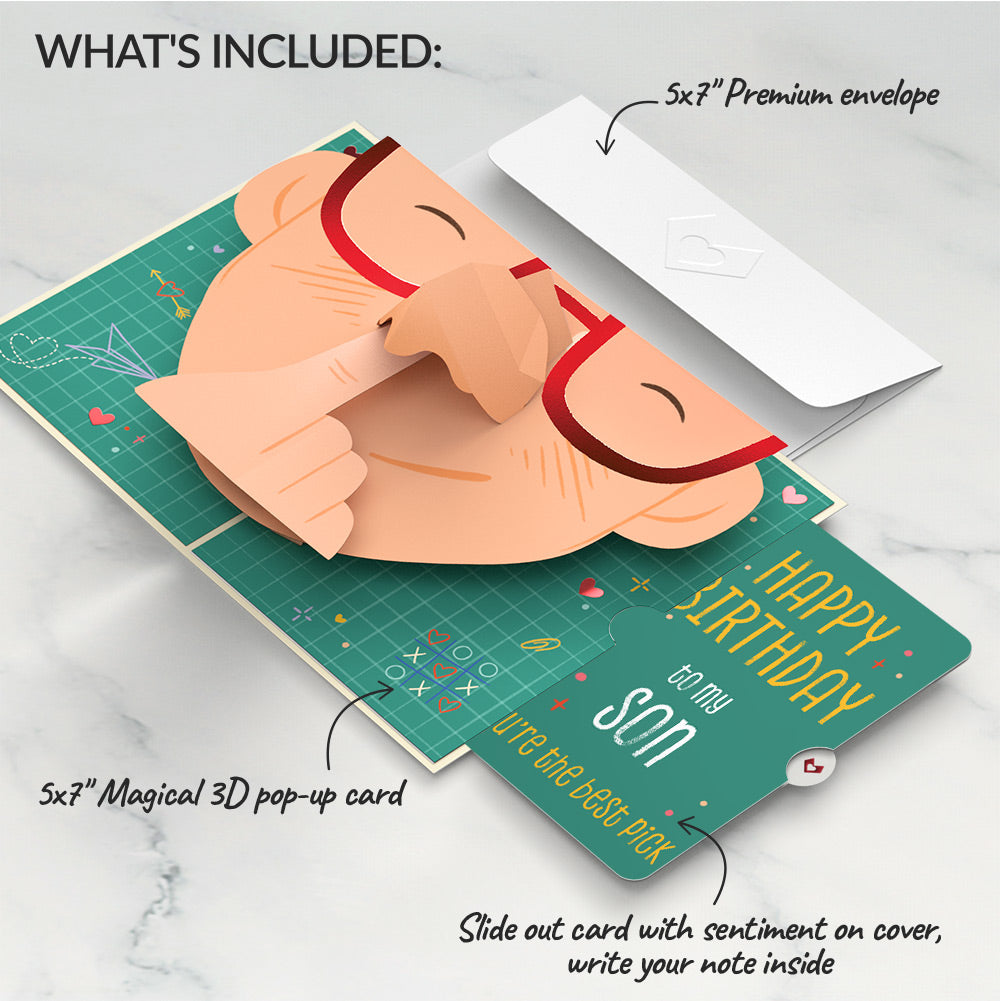 Pick You Every Time Birthday Pop-Up Card and Sentiment Set for Son