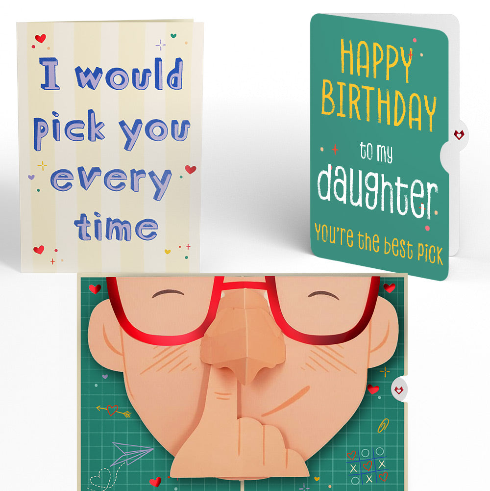 Pick You Every Time Birthday Pop-Up Card and Sentiment Set for Daughter