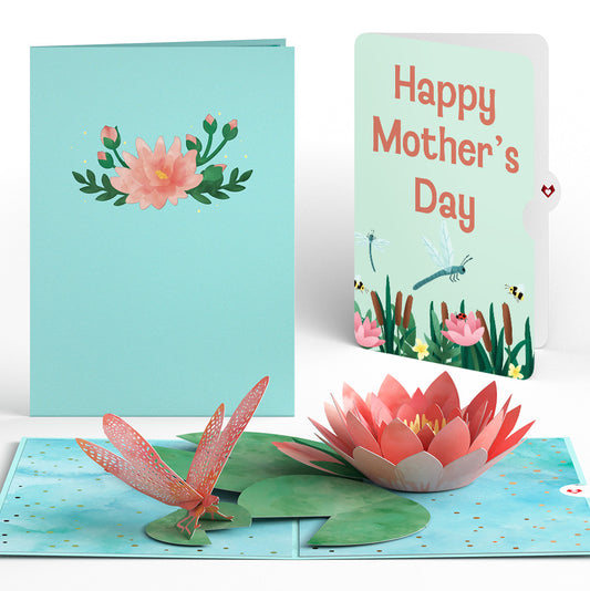 Water Lily Dragonfly Mother’s Day Pop-Up Card and Sentiment Set