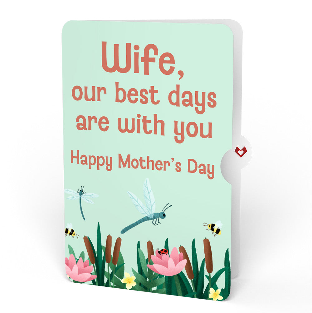 Water Lily Dragonfly Mother’s Day Pop-Up Card and Sentiment Set for Wife