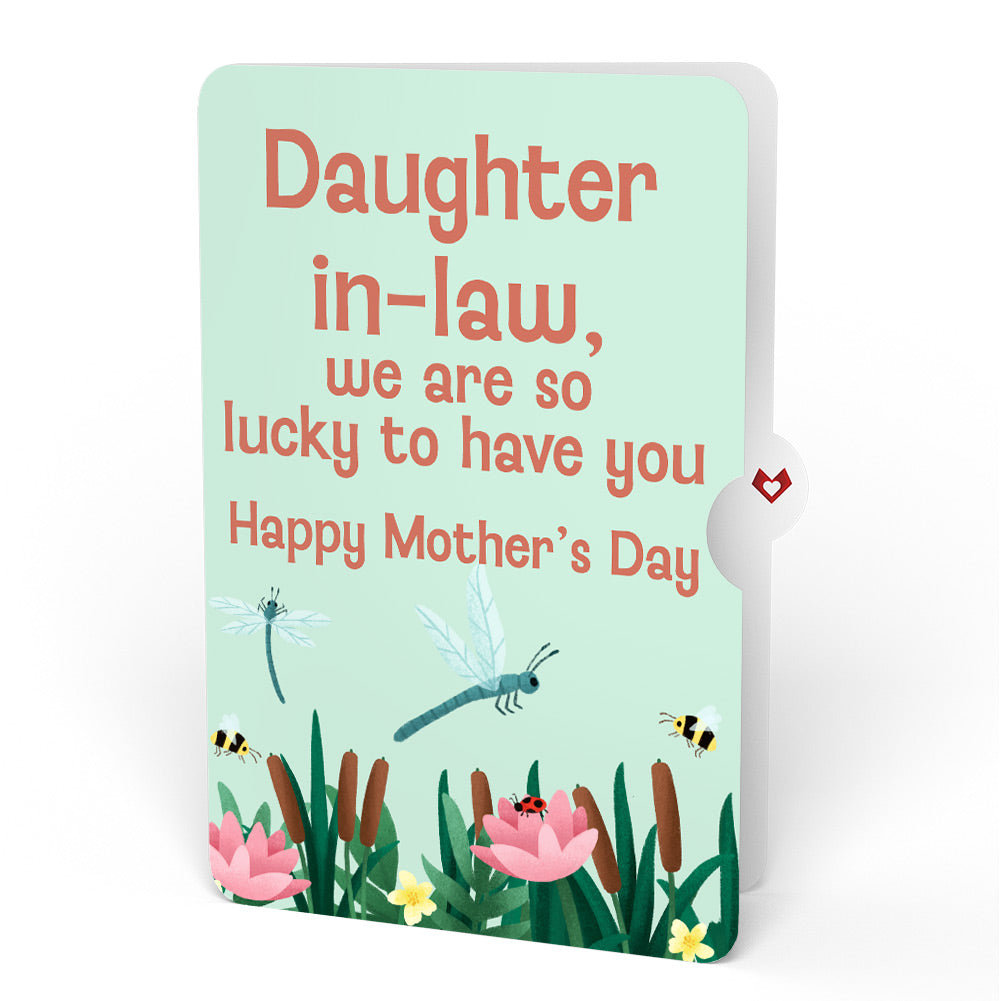Water Lily Dragonfly Mother’s Day Pop-Up Card and Sentiment Set for Daughter-in-law