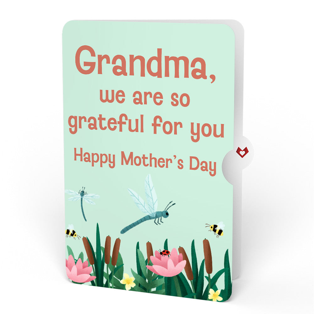 Water Lily Dragonfly Mother’s Day Pop-Up Card and Sentiment Set for Grandmother