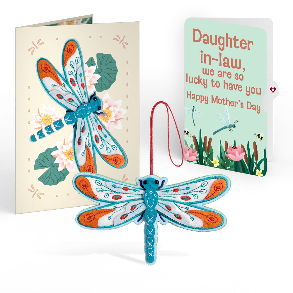 Peaceful Dragonfly Mother’s Day HeartFelt Charm Card™ and Sentiment Set for Daughter-in-law