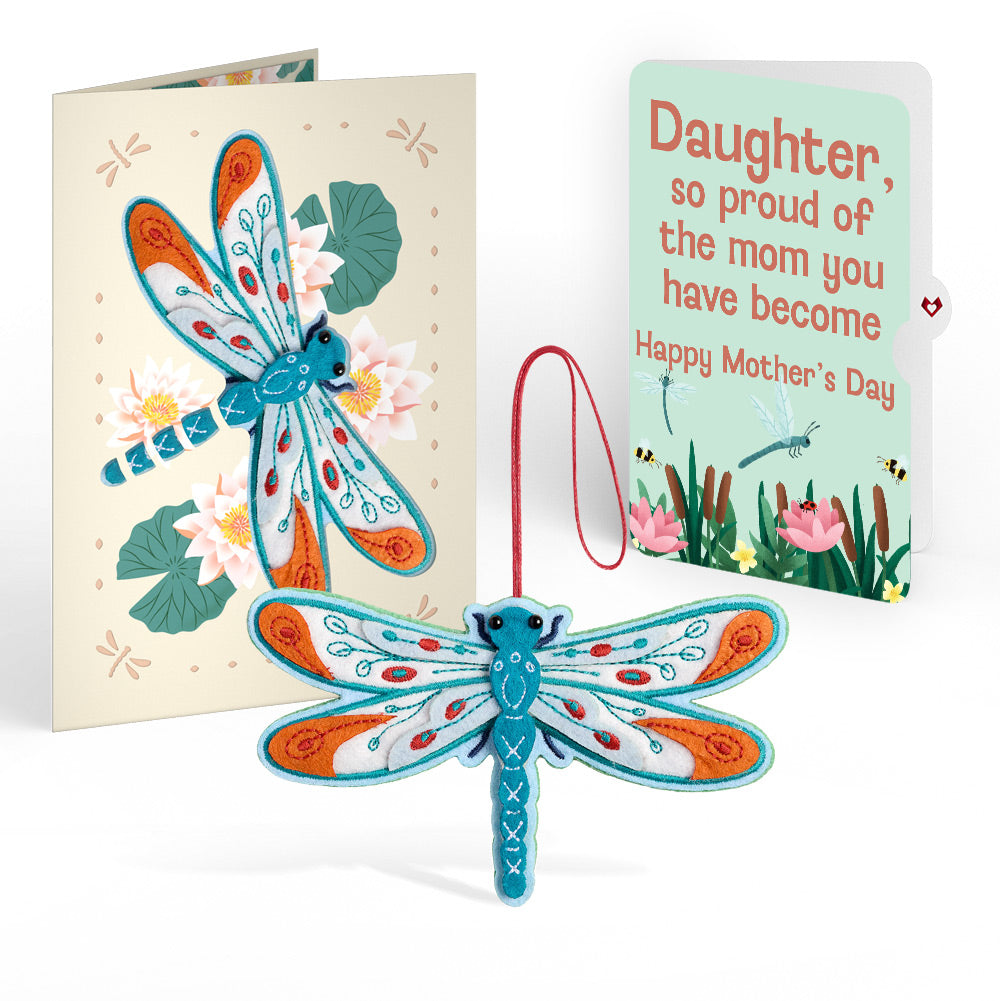 Peaceful Dragonfly Mother’s Day HeartFelt Charm Card™ and Sentiment Set for Daughter