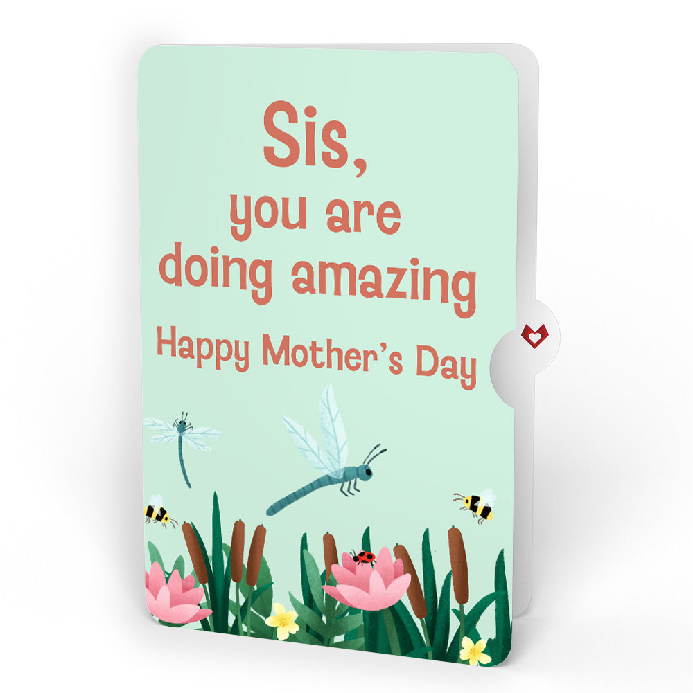 Peaceful Dragonfly Mother’s Day HeartFelt Charm Card™ and Sentiment Set for Sister