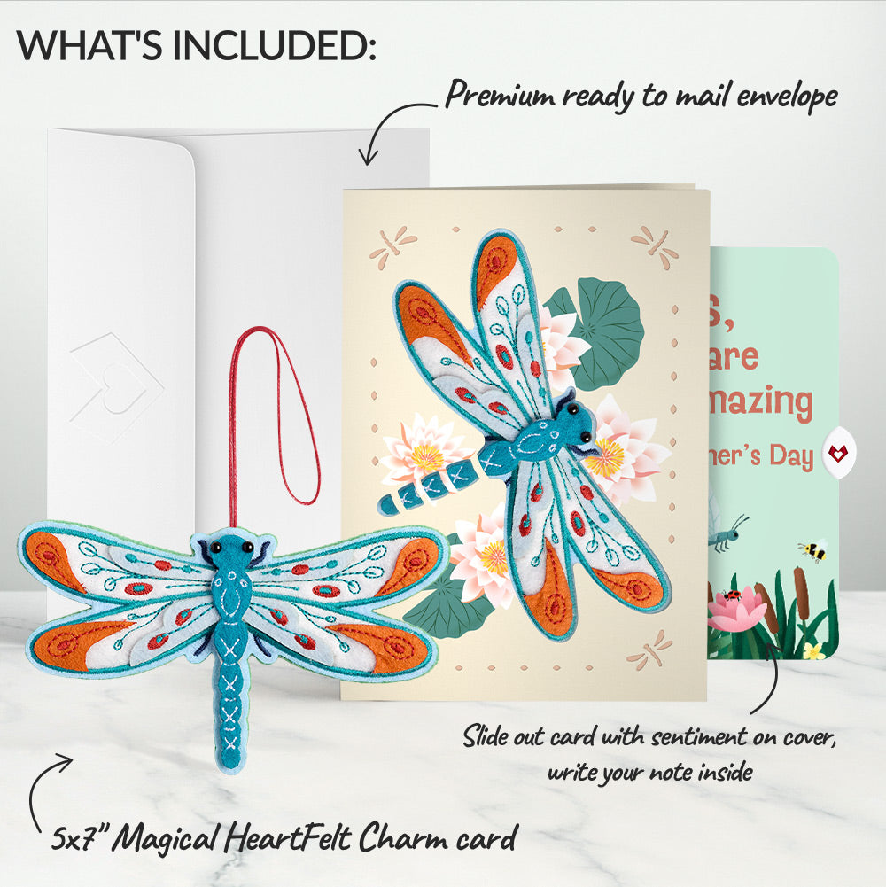 Peaceful Dragonfly Mother’s Day HeartFelt Charm Card™ and Sentiment Set for Sister