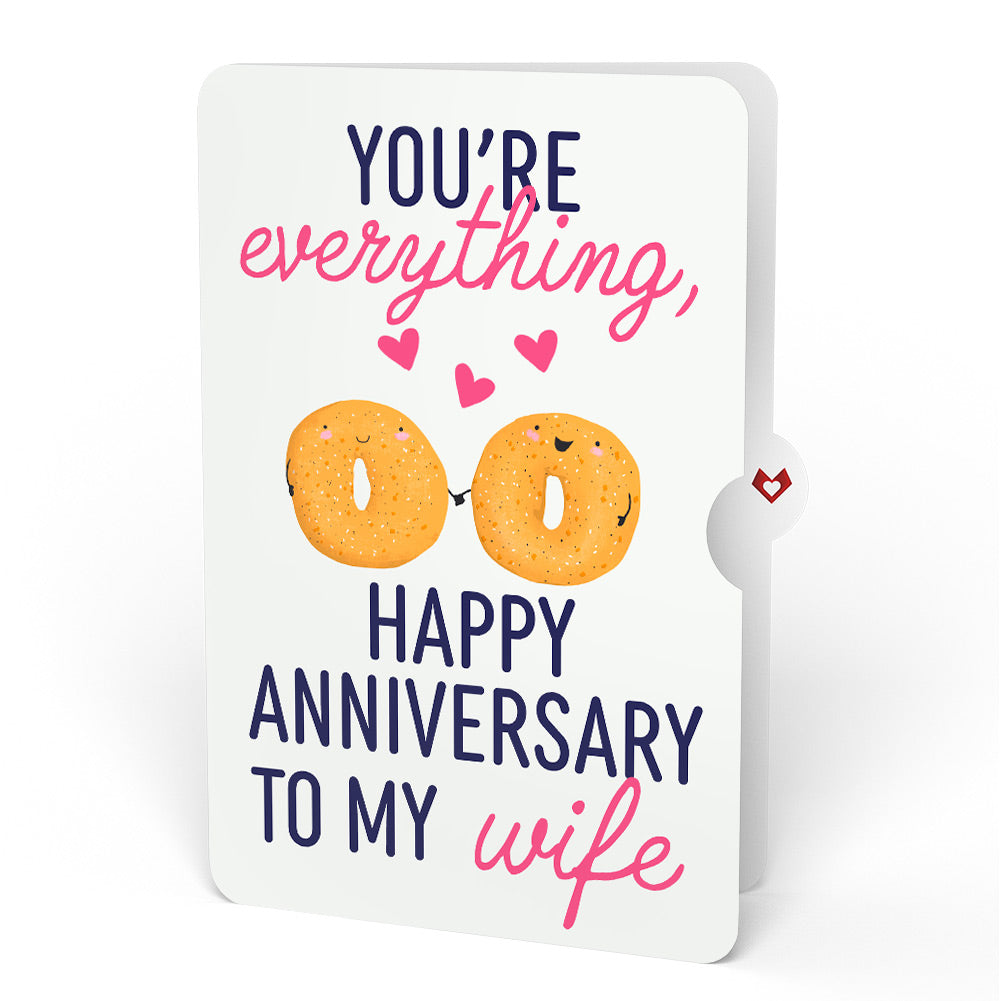 You Are My Everything Bagel Anniversary Pop-Up Card and Sentiment Set for Wife