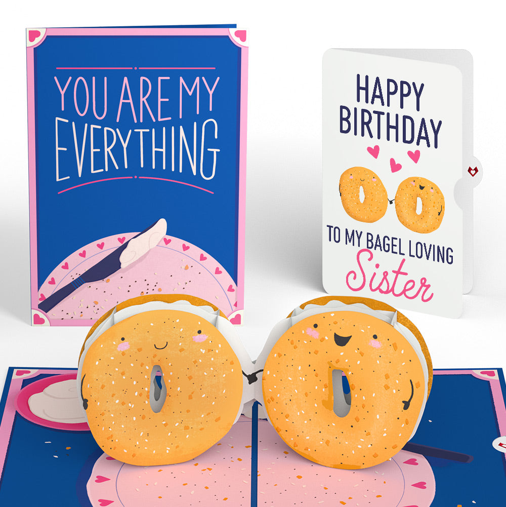 You Are My Everything Bagel Birthday Pop-Up Card and Sentiment Set for Sister
