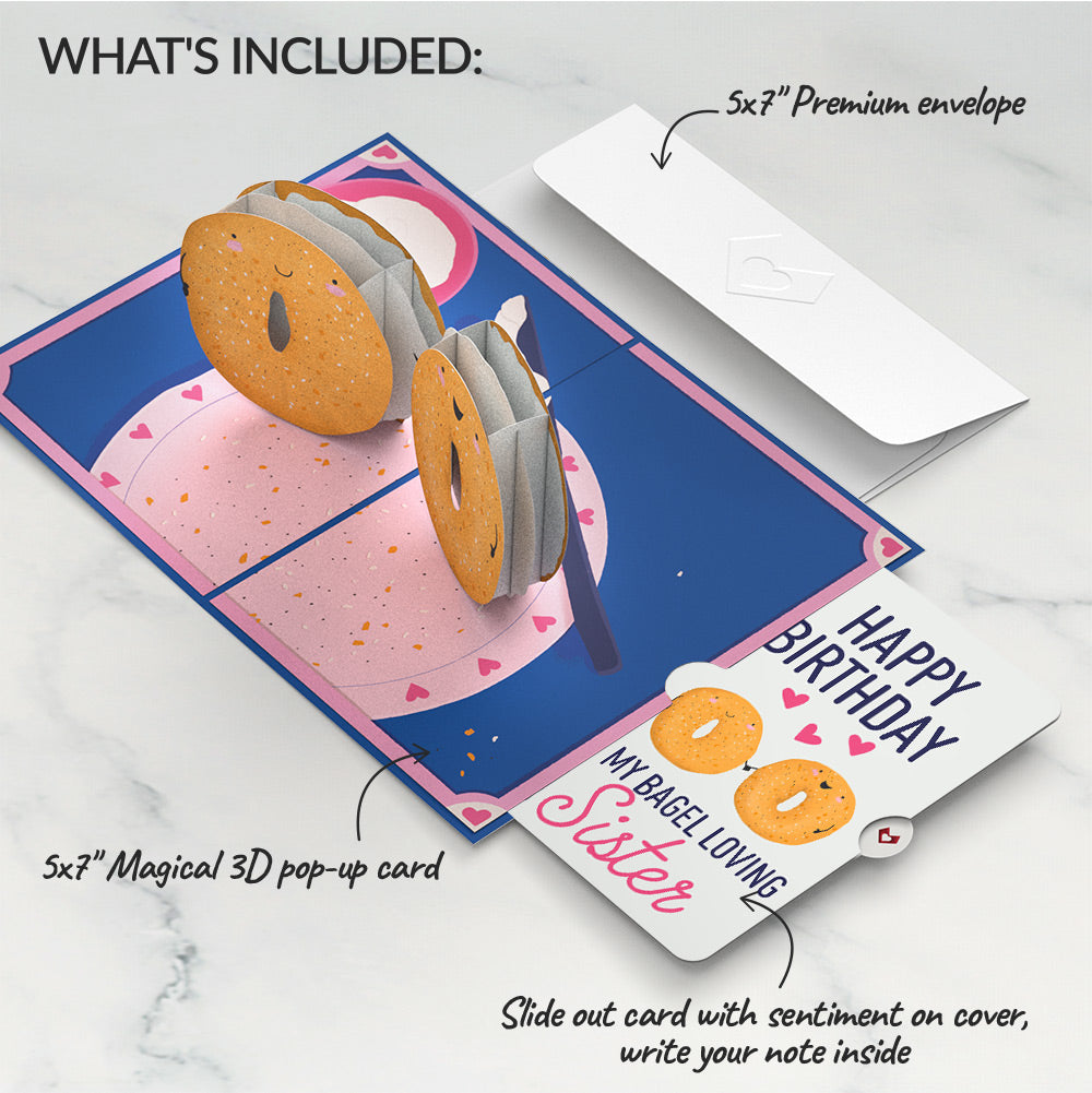 You Are My Everything Bagel Birthday Pop-Up Card and Sentiment Set for Sister