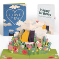 I Love Mew Cats Birthday Pop-Up Card and Sentiment Set for Kid