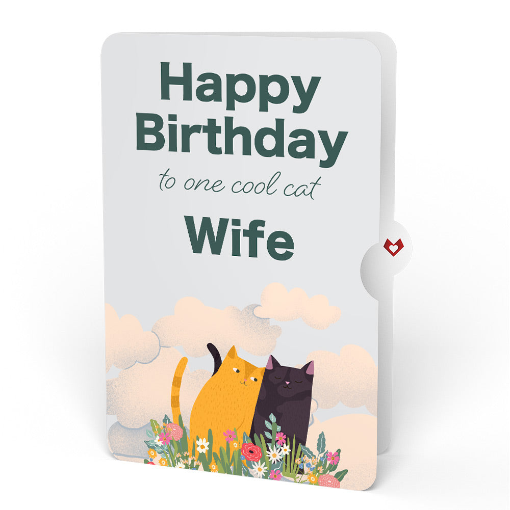I Love Mew Cats Birthday Pop-Up Card and Sentiment Set for Wife