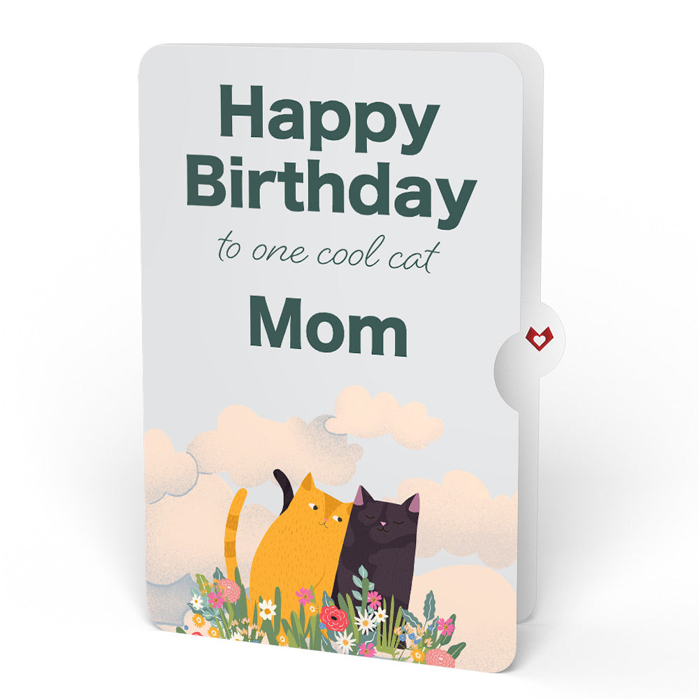 Feline Fancy Birthday Glitter Bouquet and Sentiment Set for Mom