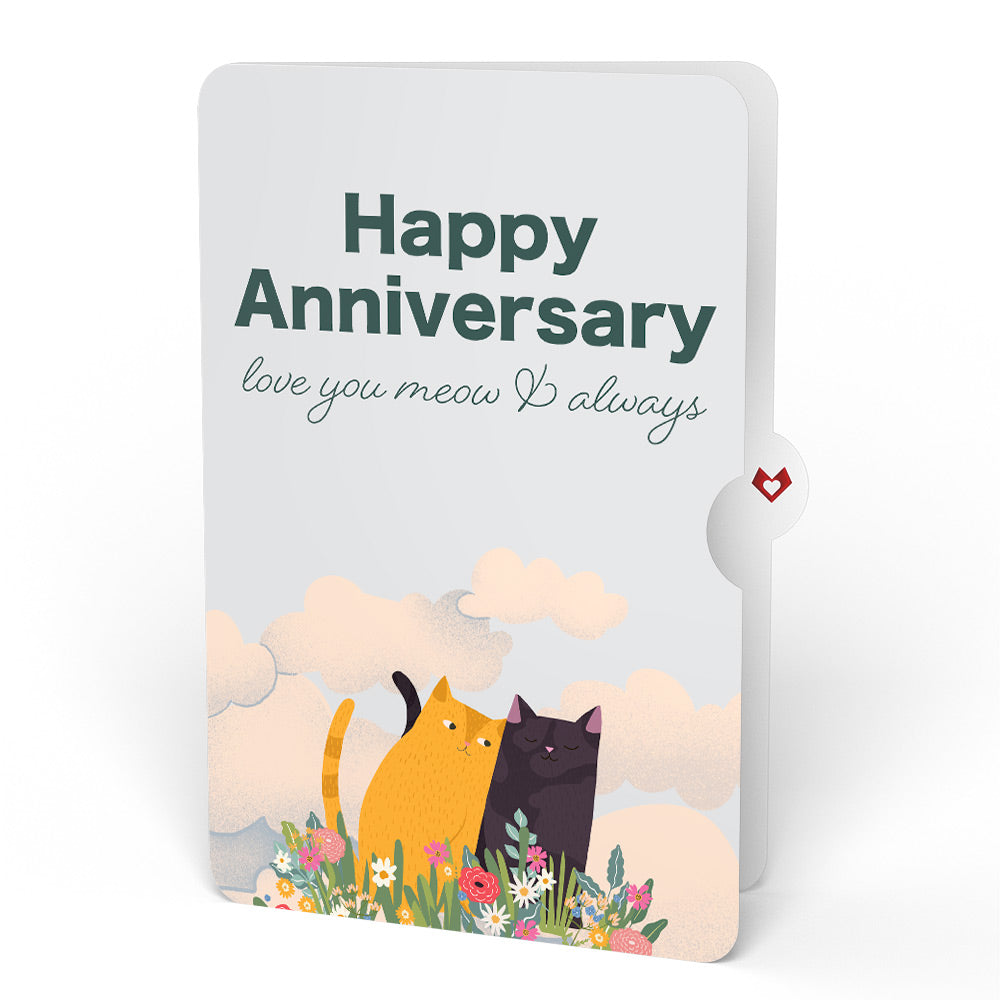 Feline Fancy Anniversary Glitter Bouquet and Lovey Cats Love You Meow Sentiment Set