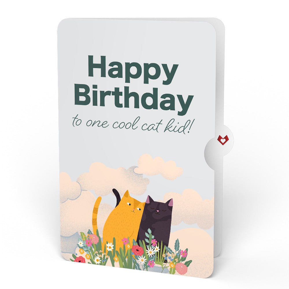 Feline Fancy Birthday Glitter Bouquet and Sentiment Set for Kid