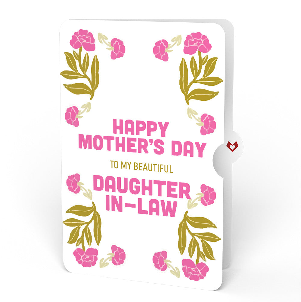 Vintage Floral Love You Heart Mother’s Day Pop-Up Card and Sentiment Set for Daughter-in-law
